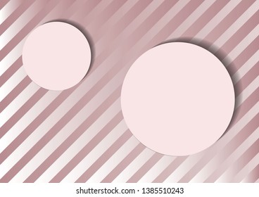 Geometric, striped, pastel background with round pink stand for goods. Simple minimalistic zebra pattern for advertising,design,wallpaper with copy space for inscriptions - vector illustration.