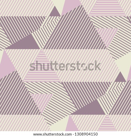 Geometric striped seamless pattern in scandinavian dust rosy colors. Abstract geometry repeatable motif. Tile rapport for textile, fabric, tissue, wrapping paper, surface design. Vector illustration