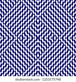 Geometric stripes abstract pattern background vector illustration. Seamless trendy art deco blue and white colors wallpaper ready for print.