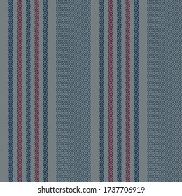 Geometric stripes background vector. Stripe pattern in blue, grey, bordo red. Seamless herringbone fabric texture.