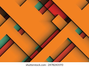 Geometric stripes overlapping with shadow on background. Design for your banner web.