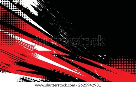 Geometric stripes racing background with grunge brush strokes for car wrap decal