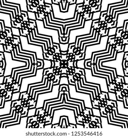 Geometric stripes rhombus pattern. Seamless tribal vintage monochrome colors vector illustration ready for fashion textile print.
