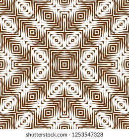 Geometric stripes rhombus pattern. Seamless tribal vintage monochrome colors vector illustration ready for fashion textile print.