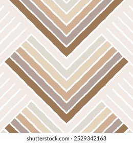 Geometric stripes seamless pattern. Wooden herringbone tiles, lines and rhombus boho print.