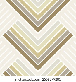 Geometric stripes seamless pattern. Wooden herringbone tiles, lines and rhombus boho print. 