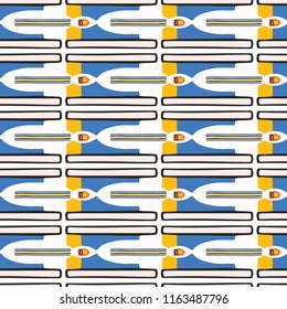 Geometric Stripes Seamless Vector Pattern, Drawn Art Deco Stylized Graphic Illustration for On Trend Fashion Print, Retro Stationery, Graphic Decor, Gift Wrap, Blog Backdrops, Wallpaper