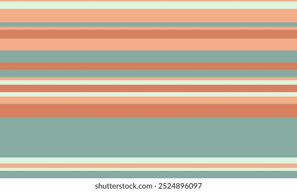 Geometric stripes seamless vector pattern with horizontal lines in varied colours, creating an abstract background. Ideal for textile design, wallpaper, or graphic prints.