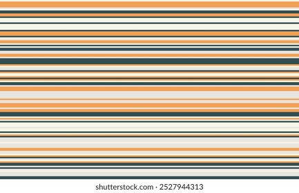 Geometric stripes seamless vector pattern with horizontal lines in varied colours, creating an abstract background. Ideal for textile design, wallpaper, or graphic prints.