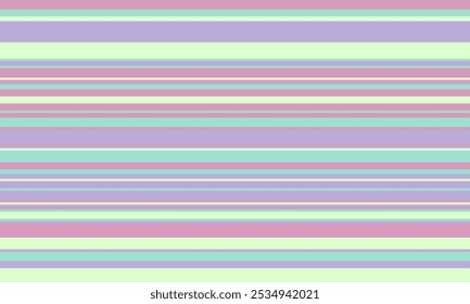 Geometric stripes seamless vector pattern with horizontal lines in varied colours, creating an abstract background. Ideal for textile design, wallpaper, or graphic prints.