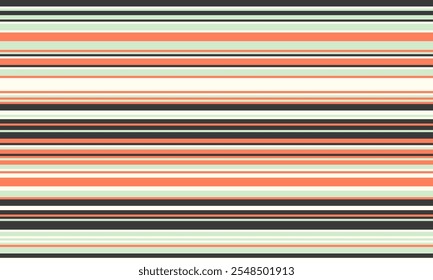 O geométrico listras padrão vetorial sem emenda com linhas horizontais em cores variadas, criando um plano de fundo abstrato. Ideal para design têxtil, papel de parede ou impressões gráficas.