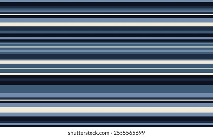 Geometric stripes seamless vector pattern with horizontal lines in varied colours, creating an abstract background. Ideal for textile design, wallpaper, or graphic prints.