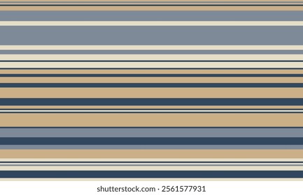 Geometric stripes seamless vector pattern with horizontal lines in varied colours, creating an abstract background. Ideal for textile design, wallpaper, or graphic prints.