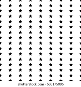 Geometric stripped seamless pattern with star shapes. Monochrome abstract vector texture.
