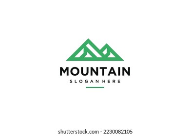 Geometric and strong mount simple Outdoor Mountain logo design