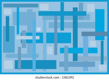 Geometric Study as a vector background in blue