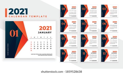Geometrisches Muster 2021 - neue Kalendervorlage