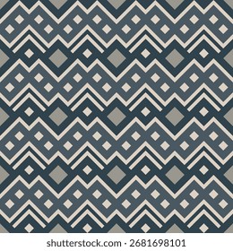 Geometric Style Abstract Pattern Design with Square and Zigzag Repetition