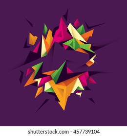 Geometric style abstraction in color. Vector illustration.