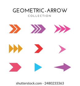 geometric style arrow set in vector format