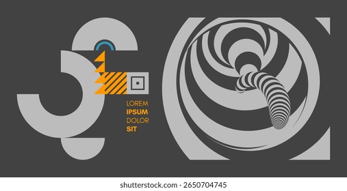 Estilo geométrico. Composición artística. Túnel. Patrón con ilusión óptica. Abstractas fondo de rayas. Plantilla de diseño de la cubierta. Diseño para folleto, póster, tarjeta, póster, impresión, presentación o Anuncio.