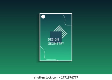 Geometric style brochure set in bright color design. Eps 10.