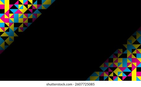 geometric style cmyk triangle dark background with text space vector