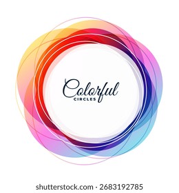 estilo geométrico colorido layout de quadro circular com vetor de espaço vazio