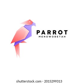 geometric style colorful parrot illustration