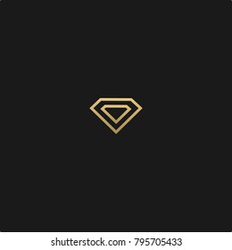 Geometric style diamond shape LOGO icon in black and golden color