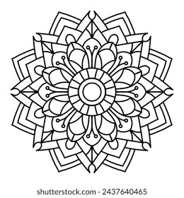 geometric style easy mandala design for henna , tattoo design
