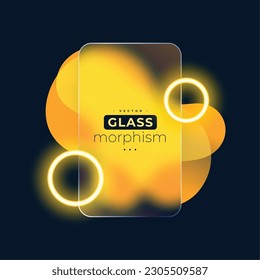 geometric style glass morphism background with transparent frosted vector