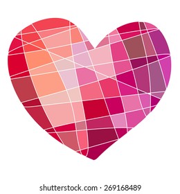 geometric style heart illustration in red tone