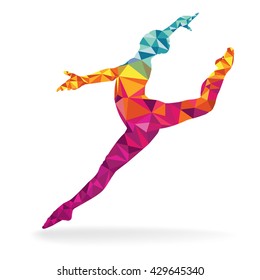 geometric style illustration of Beautiful ballet-dancer