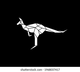 Geometric Style of Kangaroo logo design vector illustration