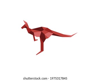 Geometric Style of Kangaroo logo design vector illustration