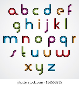 Geometric style letters alphabet, vector font.
