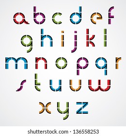 Geometric style letters alphabet, vector font.