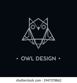 geometric style logo. geometric owl of lines