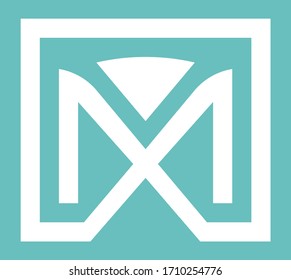 Letra M de estilo geométrico y vectorial del logotipo de las escaleras mecánicas