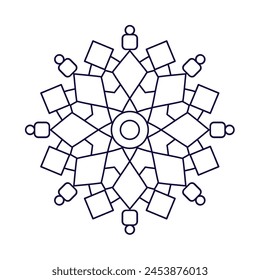 geometric style mandala design for coloring book, yoga logo
