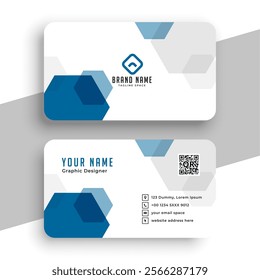 geometric style professional business card template for company branding vector