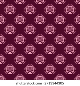 Geometric Style Repeating Abstract Motif Pattern in Shades of Pink