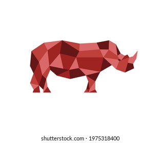 Geometric Style of Rhino logo design vector illustration