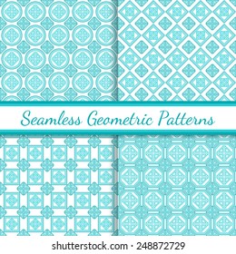 Geometric style seamless abstract patterns