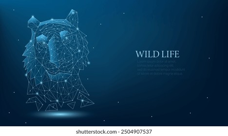 Geometric style tiger in the wild life
