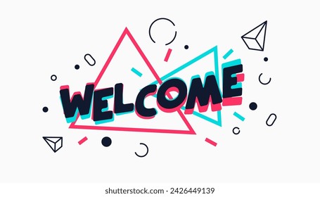 geometric style trendy welcome banner for corporate hiring event vector