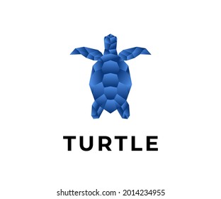 Geometric Style of Turtle logo design vector illustration