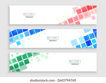 geometric style wide website slider template for corporate promotion vector
