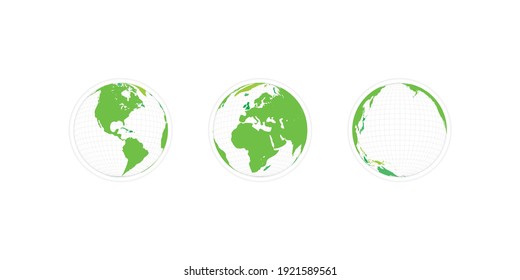 Geometrische World Map Tree Green Colors